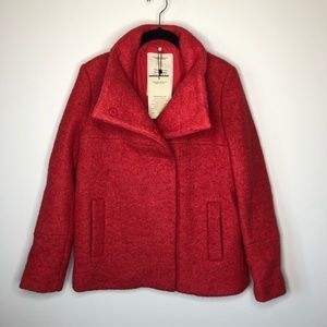 NWT Zara Boiled Wool Peacoat (Coral)